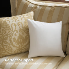 Duck Feather Cushion Inner Pads, Pack of 2 – 100% Cotton Cover – Hotel Quality Pillow Inserts for Sofa, Bed & Home Decor