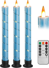Da by 3 Flameless Window Candles with Remote Control & Timer, Battery Powered Surround Fairy Lamp, 9.6