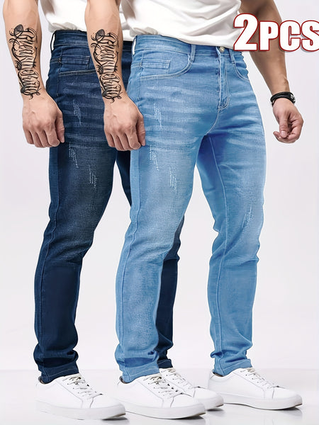 Men'S Skinny Jeans 2pcs Set