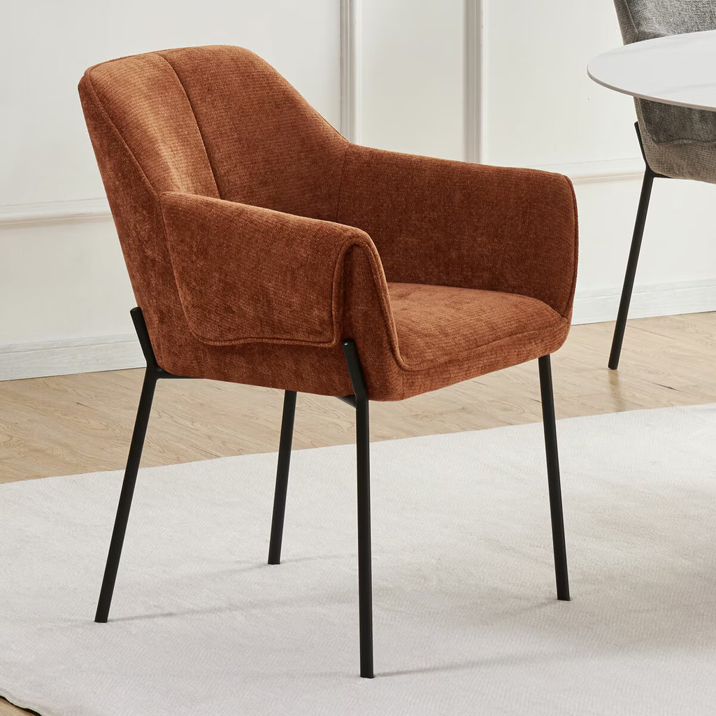 Manila Orange Fabric Dining Chair, 2 Pack