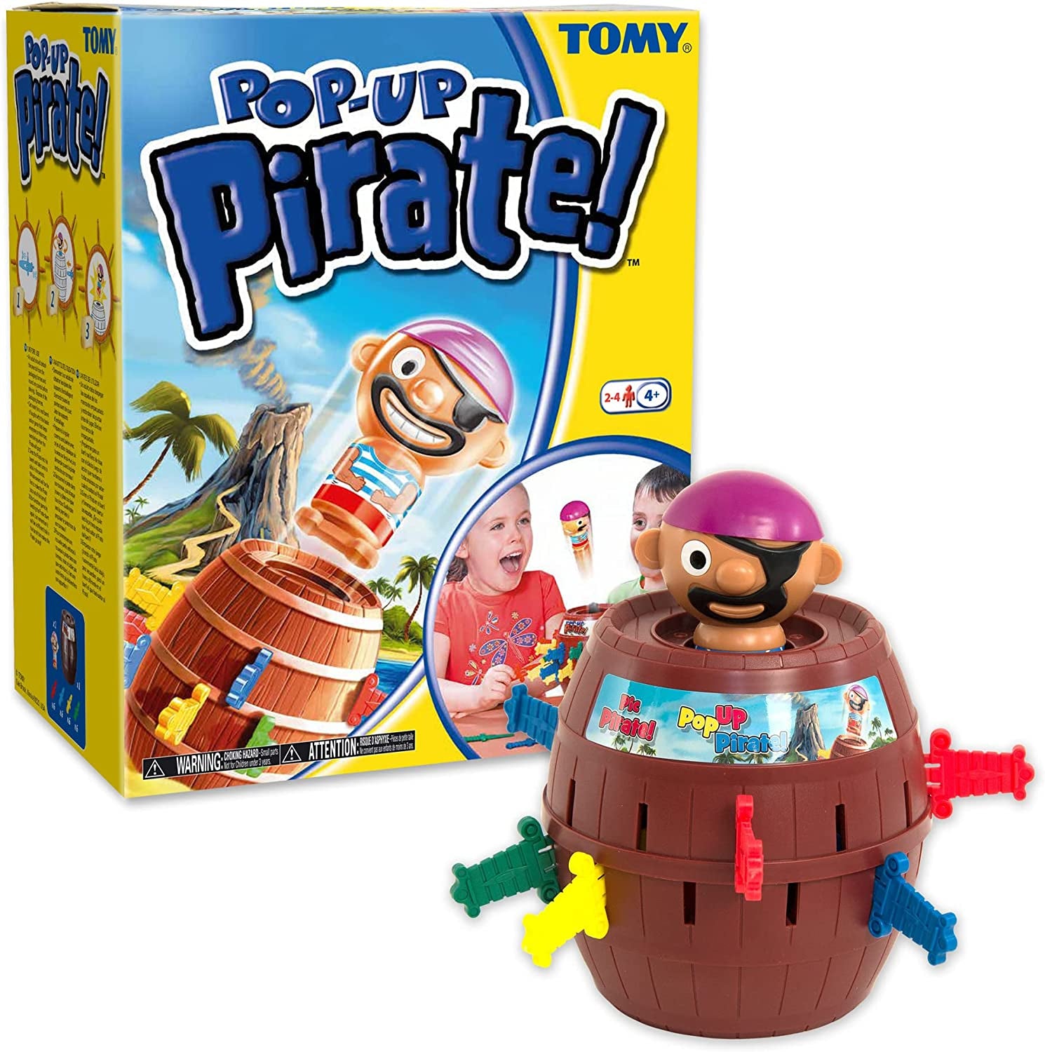 TOMY Pop up Pirate Classic Children'S Action Board Game, Family and Preschool Kids Game for Children 4, 5, 6, 7, 8 Year Old Boys Girls Adults,Packaging May Vary, Wood - Choc Brown