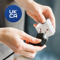 Desiretech 2 Way Adaptor - UK Double Plug Adapter with 13A Fuse – Compact Multi Plug Socket for Home & Office – Dual Extension Plug for Appliances, TV, PC, Kitchen & Lighting – White
