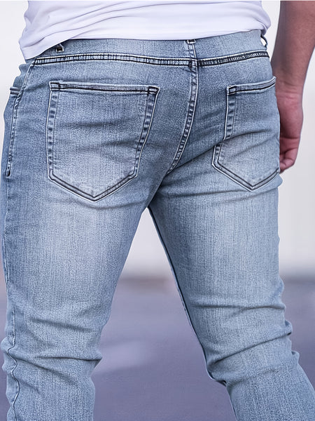 Geng Yuan Shi Selected Products - Men'S Tight Body Fit Casual Fashion Elastic Denim Pants