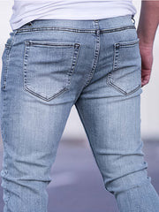 Geng Yuan Shi Selected Products - Men'S Tight Body Fit Casual Fashion Elastic Denim Pants