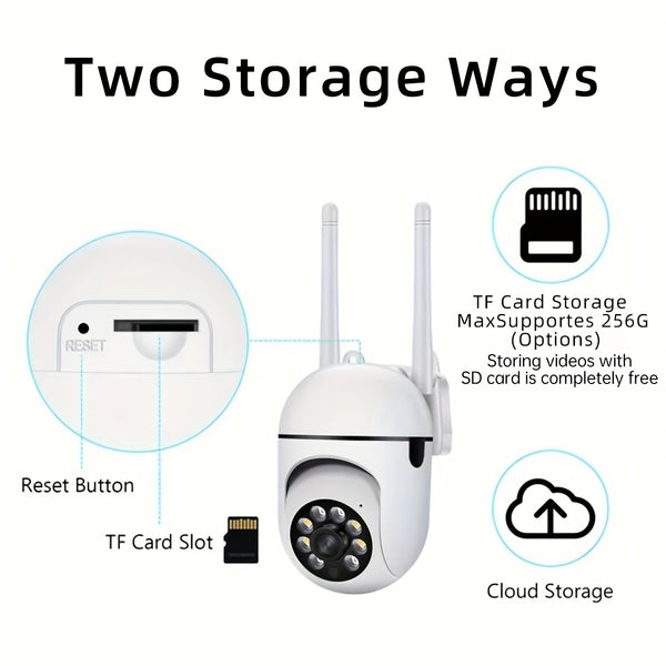 1pc Camera with Full Color Night Vision Wireless WIFI 1080P Full HD Indoor/Outdoor Camera 2-Way Audio Wireless WIFI Security Camera