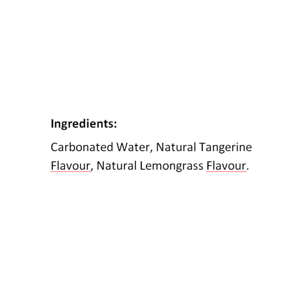 Voss Tangerine and Lemongrass Sparkling Water Flavoured Carbonated Spring Water Bottles Pack of 12 x 375ml