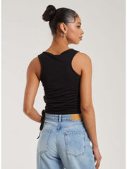 Ruched Tie Up Side Crop Top