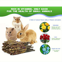 Rabbit Apple Wooden Sticks, Natural Rabbit Chew Toys, Small Animal Wooden Teething, Small Pet Cage Flower Decoration, Hamster, Chinchilla Squirrel Rabbit Guinea Pig Small Pet Apple Chew Stick