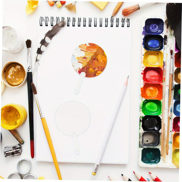 100pcs Adorable Mini Blank Fans | Perfect For Art Projects, Small Gifts For Weddings And Birthday Parties, Unique Presents For Your Girlfriend Or Boyfriend, Made Of Plastic