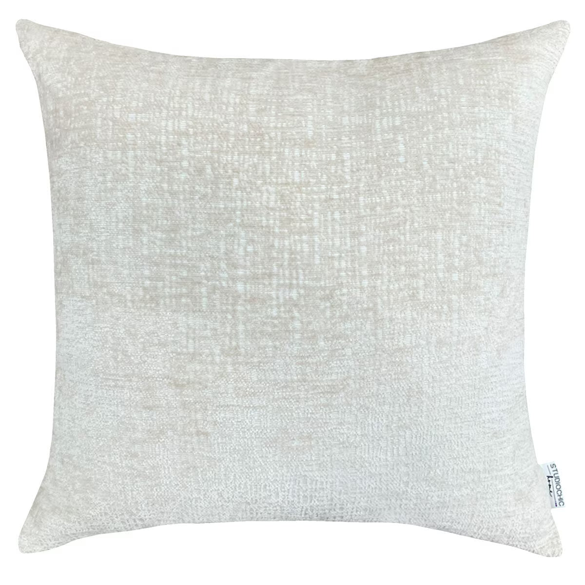 Darby Decorative Chenille Cushion in Cream, 50 X 50 Cm