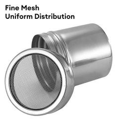 A Stainless Steel Shaker for Dusting Icing Sugar, Cocoa, And Flour, Perfect for Seasoning Spices