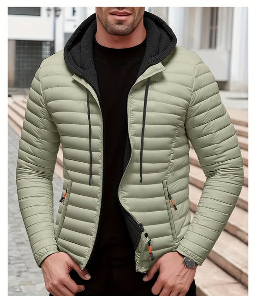 Lightweight Warm Hooded Jacket - Windproof, Ultra-Warm Padding, Quilted Design, Practical Storage Pockets, Suitable for Winter Daily Wear and Outdoor Occasions, Nylon Fabric, Zip Closure, Regular Fit, Winter Coat | Hooded Jacket |