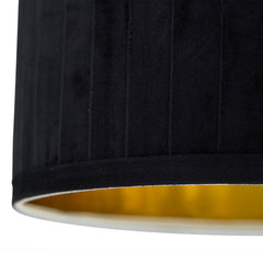 Aura - Satin Brass Table Lamp with Black Pleated Velvet Shade