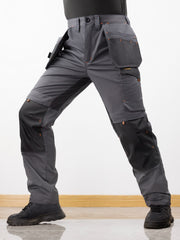 Men's Elastic Cargo Pants with Multiple Pockets, All-Season Style, 1pc