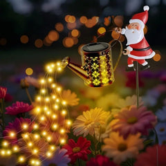 Christmas Santa Solar Kettle Lights Garden Lawn Decorative Lights, Garden Lawn Decorative Santa Claus Kettle Ground Lamp, Christmas Solar Kettle Lights Courtyard, Pond, Walkway (A)