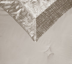 3 Piece Velvet Quilted Bedspread Set Jacquard Damask Bed Cover with Pillow Shams | Luxury Soft Polyester Bedspread for Double King Super King Beds | Modern Elegant Bedroom Bedding Set