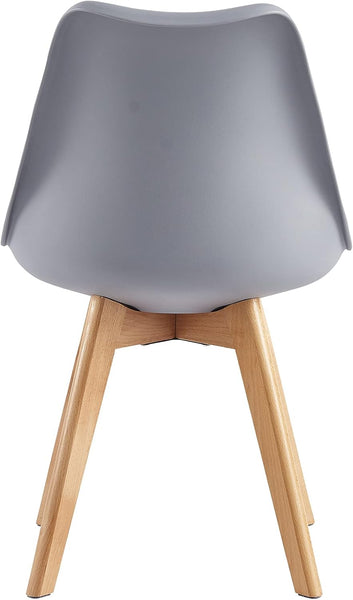 mcc direct 1Pcs Dining Chair Wooden Legs Soft Cushion Pad Stylish DELUXE Retro Lounge Dining Office EVA