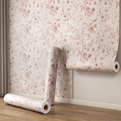 Self-Adhesive Flowers Wallpaper - Pink Boho Self-Adhesive Removable Wall Stickers, Waterproof PVC Contact Paper for Living Room, Cabinets, Bedroom, Kitchen Furniture Refurbishment Wallpaper | Easy Home Decor (59.99cm X 3.02meter) Rentals Friendly