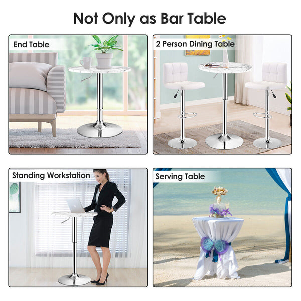 GOFLAME 2pcs Modern Bar Table Multifunctional Round Pub Table-White