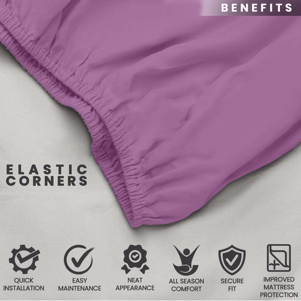 1pc 25cm Extra Deep Fitted Sheet – Solid Color Hotel-Quality Bedsheet, Ultra-Soft & Brushed Microfiber Bedding Sheet, Machine Washable, Single, Double, King, & Super King Sizes Available