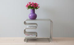 Metal Wire Side Table Magazine Rack Compact End Table for Sofa & Bedside, Modern Minimalist Book Holder Storage, 30.5 x 30.5 x 43 cm