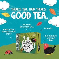Clipper Organic Everyday Fairtrade Teabags | Black Tea Bags | Natural, Unbleached, Plant-Based Biodegradable & Sustainable Teabags | Eco Conscious, Non GM & Fair Trade Tea (80 Teabags)