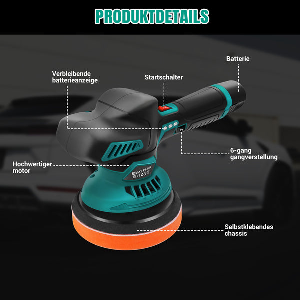 Cordless Car Buffer Polisher Machine Kit with 2X Rechargeable Batteries, 8 Variable Speed 2800-5500RPM, Portable Polishing Waxer for Detailing/Waxing Polishing Kit for Car Detailing Scratch Removing