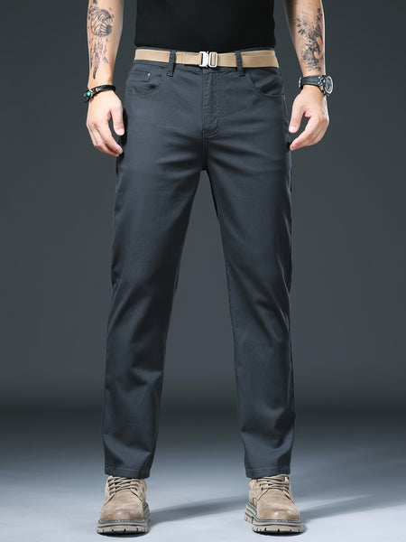 Men's Slim Straight-Leg Casual Pants, Skin-Friendly & Breathable, Perfect Gift for Him. Essential Trousers for Office Commute & Daily Leisure, Ideal for Spring and Autumn, Suitable for Both Business and Casual Occasions.