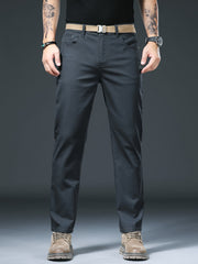 Men's Slim Straight-Leg Casual Pants, Skin-Friendly & Breathable, Perfect Gift for Him. Essential Trousers for Office Commute & Daily Leisure, Ideal for Spring and Autumn, Suitable for Both Business and Casual Occasions.