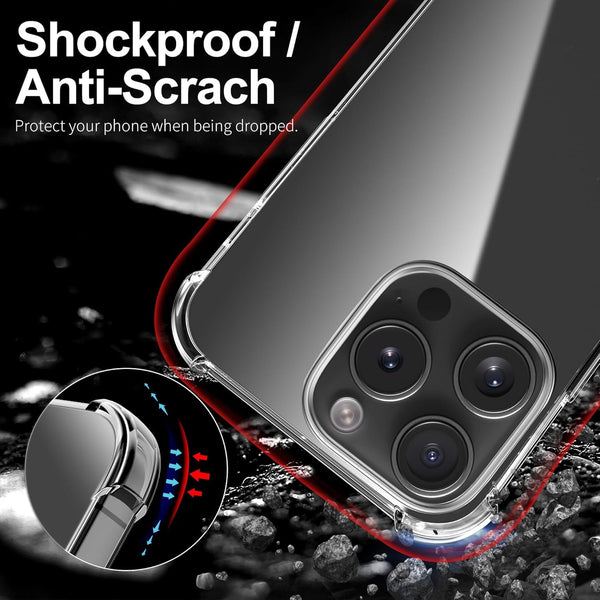 Case For iPhone 17 Pro Max 16 Pro Max Plus 15 14 13 11 12 7 8 17 Air Clear Shockproof Phone Cover