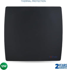 ROTHER Black Bathroom Extractor Fan 4 Inch IP44 Silent Wall Ceiling Mounted Timer Flat Panel Air Vent Cover Kitchen Room Powerful Ventilation 31Db 100Mm Copper Motor