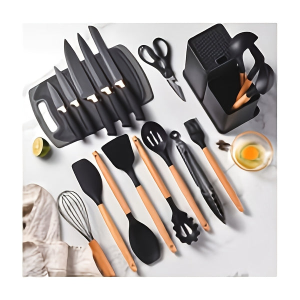 Silicone Kitchen Utensils Set | Heat Resistant And, Suitable For Non Stick Pans, Stainless Steel Cutting Tools, Small Kitchen Tools, Ideal Holiday Gift 17+2 Sets Of Food Grade Silicone Cooking Combinations
