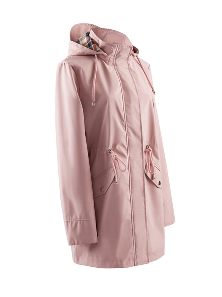 Drawstring Waist Hooded Zip Up Coat, Casual Long Sleeve Coat for Fall & Winter, Women's Clothing