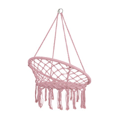 Courtyard Woven Hanging Basket, Hanging Cotton Rope Iron Ring Hanging Chair, Balcony Rocking Chair, Suitable for Indoor, Outdoor, Home, Balcony, Courtyard, Garden, Maximum Load Capacity: 200kg, Material: Iron Ring, Cotton Rope (No Include Cushion)