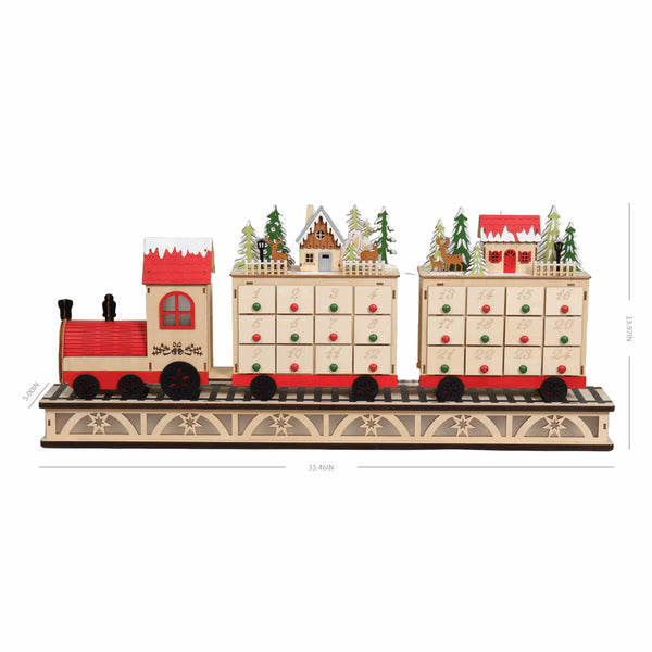 33 Inch Train Village LED Advent Calendar