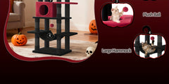 Cat Tree for Indoor Cats, 170cm Large Tall Cat Tower, Multi-Level Cats House with Condo, 8 Scratching Posts, Hammock, 4 Pom Poms