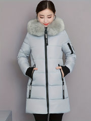 Women's thick and warm winter coat - Cold-proof jacket, suitable for daily and formal occasions - Fashionable outerwear, Women's winter clothing, formal coat, casual coat, mid-length design, easy to care for material, durable fabric