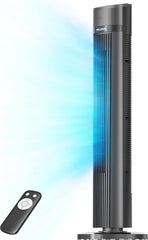 Pelonis 30-Inch Advanced Bladeless Tower Fan with Remote Control, 3 Adjustable Speeds, Ultra-Quiet Cooling, 7-Hour Programmable Timer - Perfect for Home, Office, and Bedroom Comfort