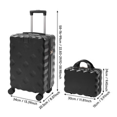 Luggage Set, 2 Piece Case Luggage, 20 Inch Suitcase Sets ABS+ PC Luggage, Travel Suitcase with Cup Holder, Hook, and Small Portable Hand Cabin Case