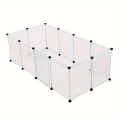 DIY 12 Panels Pet Fence Puppy Pen Crate Cage with Door Dog Rabbit Playpen Metal Enclosure