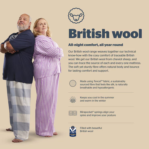 Silentnight British Wool 2400 Pocket Mattress & Sandstone Divan in 4 Sizes