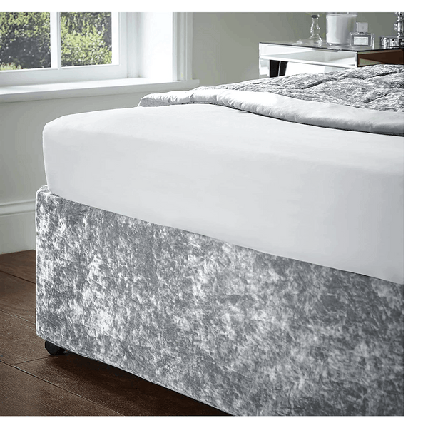 VELVET DIVAN BED BASE VALANCE WRAP FRAME COVER SINGLE, DOUBLE, SUPER KING SIZE