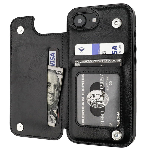 Phone Case -Cardholder-Style Phone Case, Convenient. for Iphone 17 Promax/Pro/ Air, 16 Plus, 15, 14 Pro Max, 13, 12, 11. Gift for Friends, Boys, Girls Or Family. This Business Shock-Resistant Protective Case Features a Solid Color