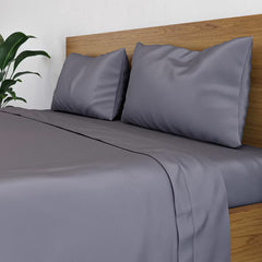 Panda 100% Bamboo Dark Grey Flat Sheet in 4 Sizes