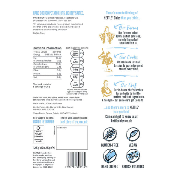 Kettle Hand Cooked Potato Chips Take Home Variety Box, 48 X 25G