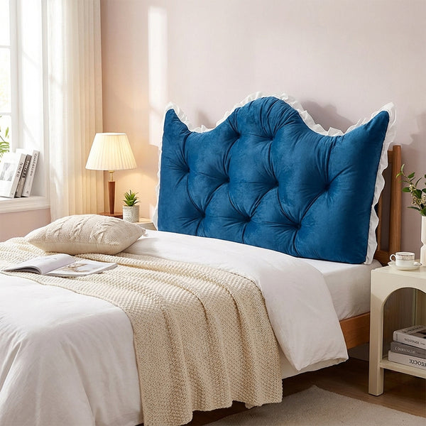 Large Ultra-Soft Comfortable Plush Backrest Pillow, Princess Style Reading Cushion, Neck and Back Support, Luxurious Fashionable Home Style Multifunctional Lace Ruffled Headboard Cushions, Suitable for Bedroom, Living Room, Dorm, Sofa Home Decor, Machine