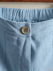 Women'S 100% Linen High Waist Shorts, Elastic Waist Button Front Loose Casual Bermuda Shorts for Daily Commute & Summer Vacation