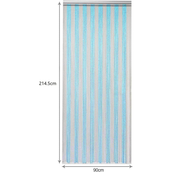 Aluminium Door Fly Screen Metal Chain Curtain Blind Insect Blinds 214cm *90cm