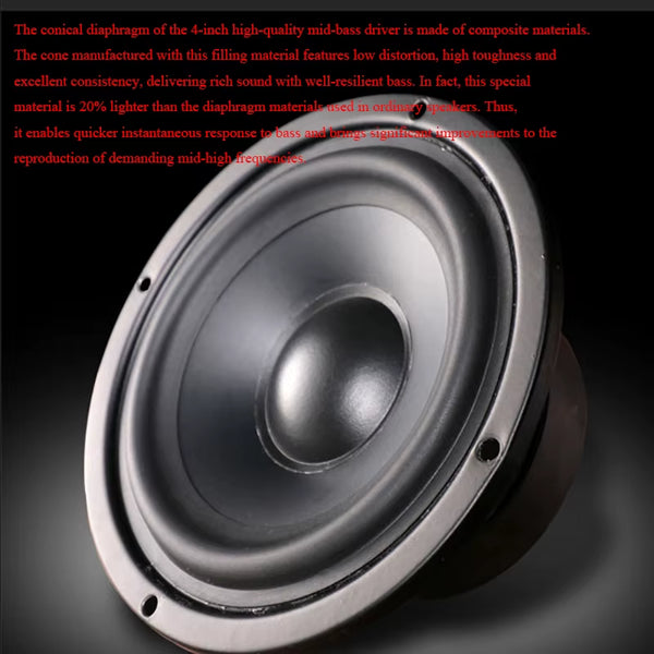 CHA2HIFI Active Speakers Wireless Bluetooth 30W*2 Output Power Bookshelf Active Computer Speakers Digital Coaxial and USB Inputs