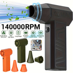 High Speed Violent Turbo Fan High Power Car Dust Blower Multifunctional Portable Violent Camping Fan Handheld Outdoor Camping Hair Dryer, Brushless Motor Turbofan Violent Fan High Speed Turbo Fan, Dust Buster, Air Buster